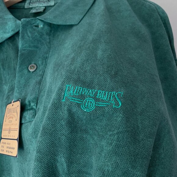 Vintage Fairway Blues Polo Shirt Dark Pine Wash Men's XL USA - Picture 7 of 15